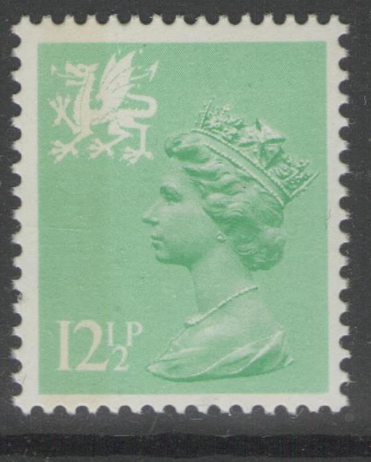 WALES SGW37a 1984 12½p LIGHT EMERALD p15x14 MNH 