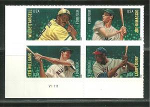 MNH Plate Block Major League Baseball All Stars