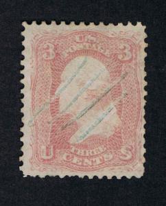 STUNNING SCOTT #65 USED MANUSCRIPT CANCEL WITH PSE CERT - PRICED TO SELL