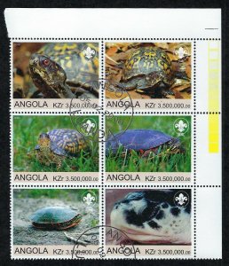 Dealer's Lot - Angola Turtles / Tortoises Block of 6 stamps, 500 sets