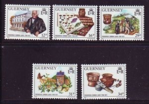 Guernsey Sc  385-389 1988  Lukis, Archaeologist,  stamp set mint NH