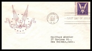 US 905 Win the War House of Farnam Typed FDC