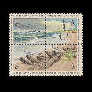 US 1448-1451 1451a National Parks Centennial 2c block 4 MNH 1972