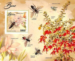 A9023 - LIBERIA - MISPERF ERROR Stamp Sheet - 2022 - INSECTS, BEE-