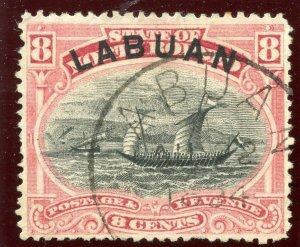 Labuan 1894 QV 8c rose-red very fine used. SG 68.