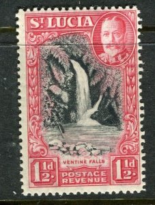 ST.LUCIA; 1930s early GV pictorial issue Mint hinged 1.5d. value