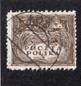 Poland 1919 2m dark brown Agriculture, Scott 106 used, value = 50c