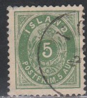 Iceland # 24, Numeral Stamp,  Used, 1/3 Cat.