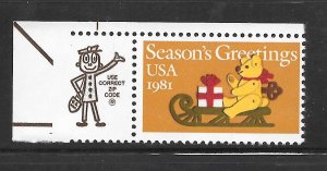 #1940 MNH Zip Single