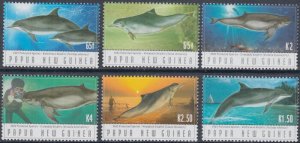 PAPUA NEW GUINEA Sc # 1092-7 CPL MNH ENDANGERED DOLPHINS