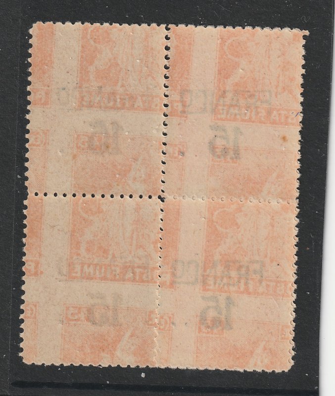 Fiume a block of the franco 15 overprint MNH see description