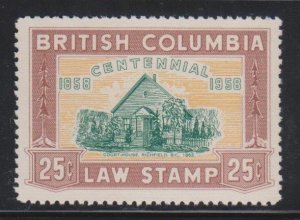 Canada, Revenue,  25c British Columbia Law Stamp (BCL 47) MNH