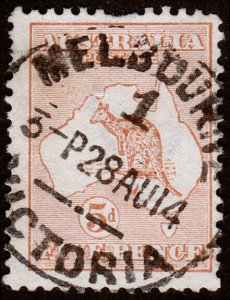 Australia Scott 7, Orange Brown (1913) Used G-F, CV $50.00 M