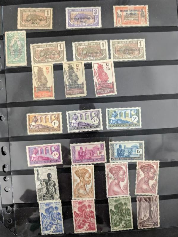 EDW1949SELL : FRENCH COLONIES Old Time Mint & Used collection. Nicely displayed.