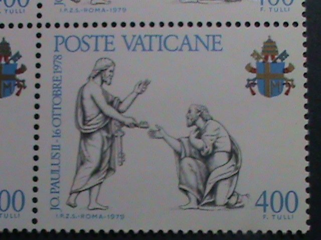 ​VATICAN CITY-1979 SC#645-7- INAUGURATION OF POPE JOHN PAUL II -MNH BLOCK- VF