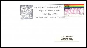 US Centennial United Way 1987 Topeka,KS Cancel Cover