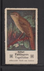 German Advertising Stamp- Fattinger's Bird Food- Nightingale, Series 4 #30 -NG