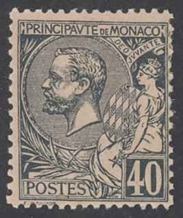 Monaco Sc# 22 MH (b) 1894 40c Prince Albert I