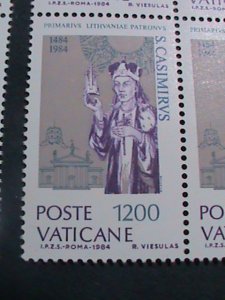 ​VATICAN 1984 SC#731-2 ST. CASIMIR OF LITHUANIA -MNH-BLOCK- SHIP TO WORLD WIDE