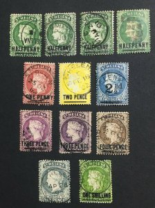 MOMEN: ST HELENA SG #34-45 1884-94 CROWN CA USED LOT #60470