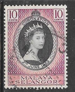 Malaya Selangor 101: 10c Elizabeth II, used, VF