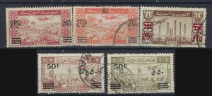 Syria C148-52 Used 1948 surcharges (an9653)