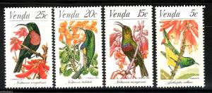 Venda 1981 Birds Sunbirds Fauna Flowers Wildlife Animal Sc 40-43 MNH # 5443
