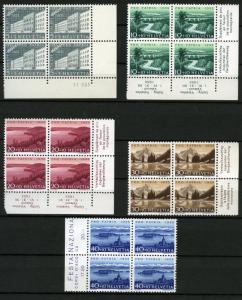 Switzerland, 1955 Pro Patria set complete MNH  inscription blocks of 4