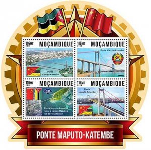 Mozambique - 2019 Maputo-Katembe Bridge - 4 Stamp Sheet - MOZ190130a