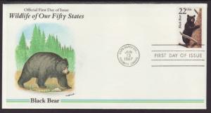 US Black Bear 1987 U/A FDC BIN