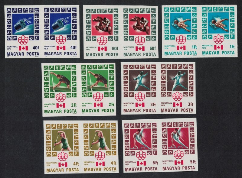 Hungary Swimming Canoe Space Olympic Games Montreal 7v IMPERF Pairs SG#3041-3047