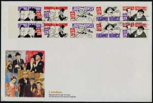 USA 2566b Booklet Pane on FDC - Cartoons, Comedians