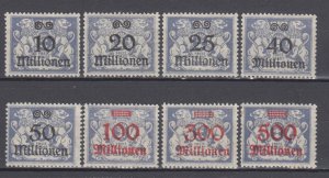 1923 Danzig German Occupation  Full Set Michel 159/176  MH