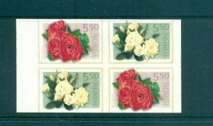 Norway - Sc# 1353a. 2003 Roses, Flowers. MNH Booklet Pane. $8.00.