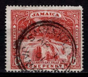 Jamaica 1900-01 Llandovery Falls, 1d red, Wmk reversed [Used]
