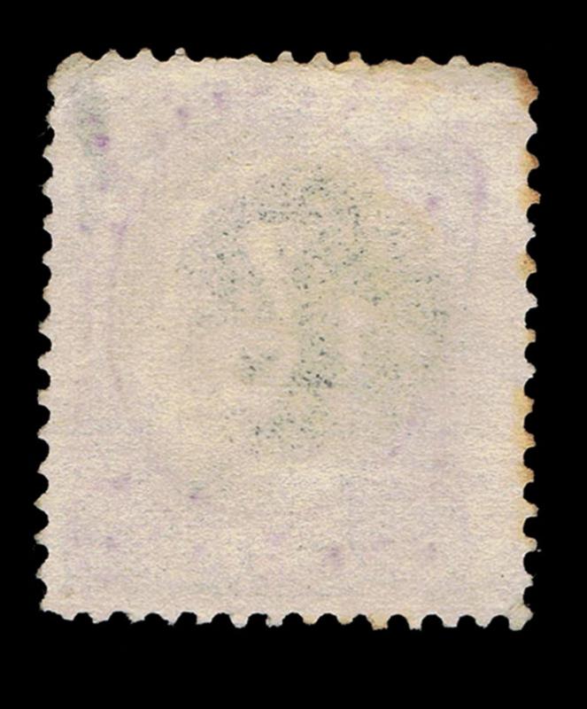 GENUINE SCOTT #156 USED PURPLE & NEGATIVE 16 CORK FANCY CANCEL - DEALER ESTATE