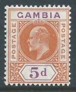 Gambia #51 MH 5p King Edward VII - Wmk. 3