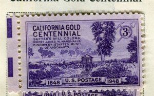 USA; 1947-48 early Commemorative Series Mint hinged 3c. value, California Gold