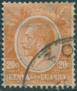 Kenya Uganda and Tanganyika 1922 SG83 20c orange KGV #2 FU (amd)