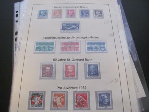 SWITZERLAND USED STAMPS & COVERS COLL. ON PAGES 1930-2005 $2K-$3K CAT. XF (191)