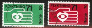 Norway Scott 572-573 Used  1971 stamp set