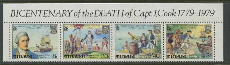 Tuvalu - Scott 117a - Cpt. Cook -1979 - MNH - Strip of 4 Stamps