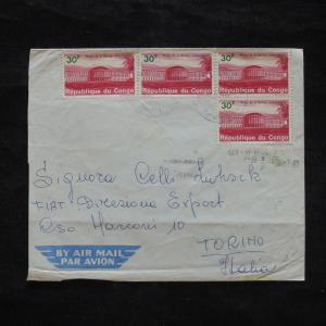 ZS-X368 CONGO BRAZZAVILLE - Buildings, Airmail To Italy Cover