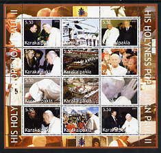 KARAKALPAKIA - 2002 - Pope John Paul II #5 - Perf 12v Sheet - Mint Never Hinged