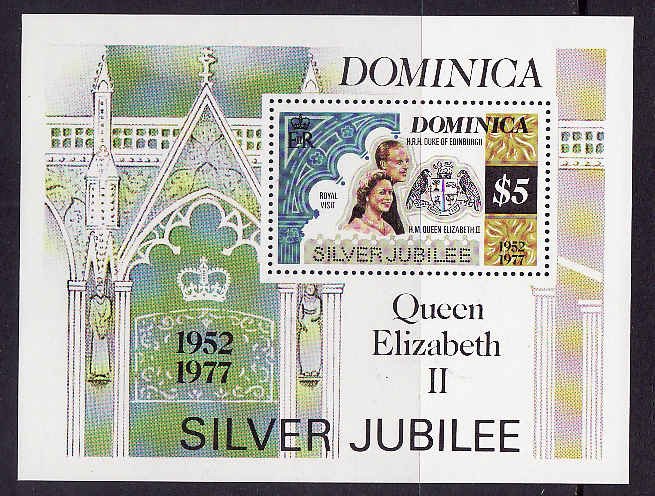Dominica-Sc#526-unused NH sheet-QEII 25th aniversary of reig