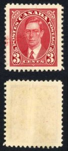 Canada SG359 3c with Ink Smear Very Fine Creased M/M