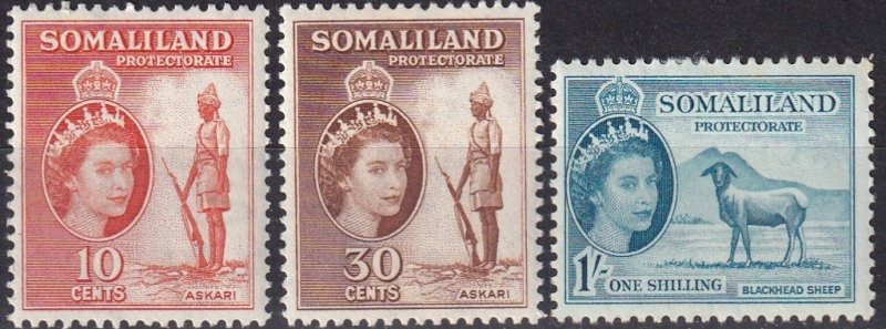 Somaliland #129, 132, 135  F-VF Unused CV $6.25 (Z5013)