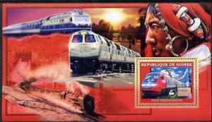 Guinea - Conakry 2006 Chinese Trains large perf s/sheet c...