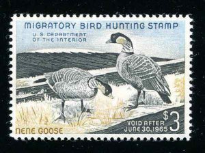 #RW31 Hawaiian Nene Geese 1964  US Federal Duck Stamp Mint Never Hinged MNH