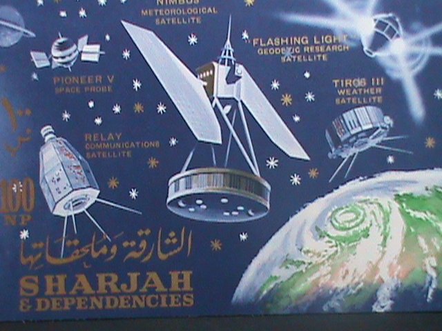 ​SHARJAH WORLD FAMOUS SATELLITES IN SPACE-IMPERF: MNH S/S SHEET-VERY FINE